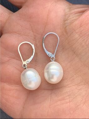 Honora White Pearl Drop Earrings with Lever-Backs NWOT